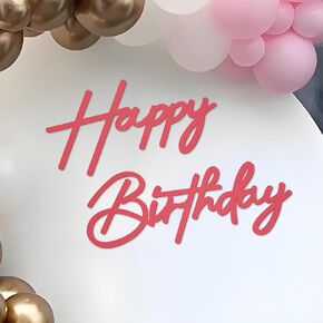 Happy Birthday Sign for Backdrop - 17.5 inch Glitter Felt Birthday Party Letters Sign for Men, Boys & Girls, Wall Photo Prop & Balloon Arch Backdrop Decorations - Glitter Gold