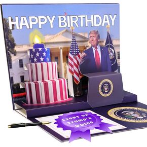 Funny Pop Up Birthday Card for Men - Funny Printed Greeting Card Funny Dad Card in Trump's Real Voice Gift for Birthday (Graduation card)