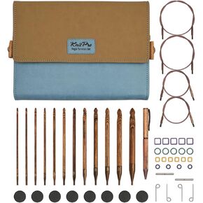 KnitPro Ginger Regal Afghan/Tunisian Crochet Hook Set |11 Sizes (3.5mm to 12mm)