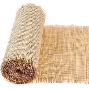 Caning Mesh Rattan,Open Mesh Pre Woven Net for Caning Projects, 14"/16" 18"/20"/24" Width Rattan Fabric Cane Webbing Sheet, Pre Woven Wicker Cane Net for Chair DIY Supplies(Square,22" Wx 5ft L)