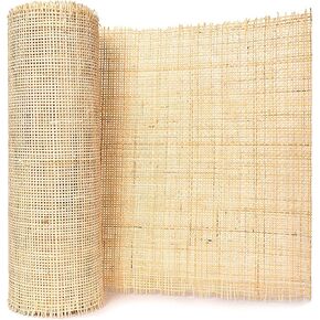 Rattan Cane Webbing,16"/18"/20"/22"/24"/26" Width Rattan Cane Square Webbing Roll, Weave Wicker Cane Webbing For Chairs ,Pole Wrap Rattan Fabric DIY Craft Projects Furniture Decor(26" Wx 10ft L)