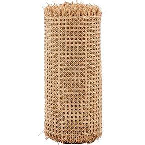 Caning Mesh Rattan,Woven Open Mesh Cane Net Natural Rattan Webbing Sheets for DIY Caning Projects Dresser Chair Seat Cabinet Door Furniture Repair Decor(16" Wx 11.5ft L)