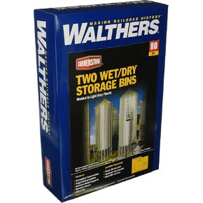 Walthers HO Scale Cornerstone Series174 Modern Grain Series Kits Wet/Dry Storage Bins (Parts for Complete Bins) 3-5/8 3-5/8 12 inches