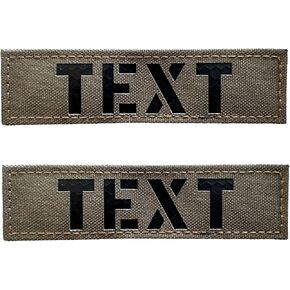 2 Pack Custom Text 1x3 1X4 inch IR Infrared Call Sign Laser Cut Patch (Coyote Brown)