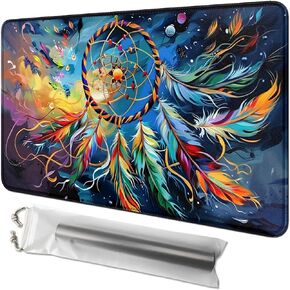 Mouse Card Playmat 24 X 14 Inch with Playmat Tube Bag, Card Gameplay Playmat with Zones Commander Deck Board MTG RPG CCG TCG Card Game Playing Desk Mats for Beginner