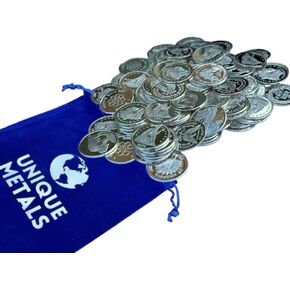 Unique Metals Pack of Ten (10) One Gram .999 Pure Silver Coins with Random Designs in a Jewelry Pouch | Made in USA