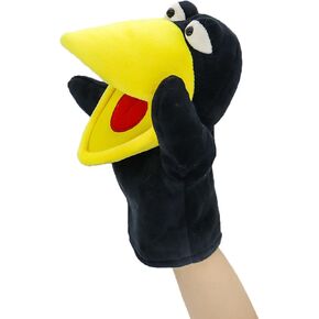 Crow Plush Hand Puppet, About 9.84inch nimal Hand Puppet Plush Toy, Birthday Children's Parent-Child Interactive Early Education Toys, Christmas, Cute Role-Playing