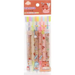 6 Pcs Cat Highlighters Pens Cute Dual Tips Highlighter Markers Assorted Colors Highlighters Cartoon Cat Paw Highlighter Pens for Girls Boys Women Back to School Office Supplies (Cat)