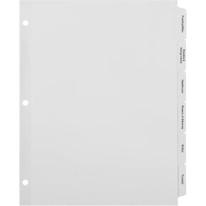 Exhibitindexes® Estate Planning Dividers White