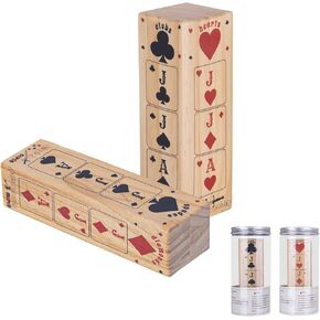 Wooden Trump Marker Cubic Column Set of 2,Trump Indicator,Clear Large Size Euchre Cubic Column,Great Tools for Euchre Pinochele Playing Cards
