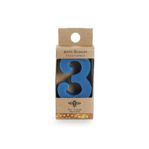 Big Dipper Wax Works Candles for Cake, Number 3, Birthday Candle, 2" Tall, Beeswax Candle