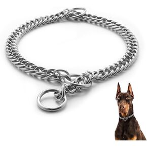 Double-Twist Link Training Choker Collar, Dog Training Collar, Stainless Steel, Suitable for Large, Medium and Dogs(Medium：20in x 1.6mm(Neck max 18in))