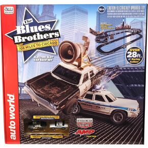 Auto World 28' Blues Brothers 106 Miles to Chicago Slot Race Set HO Scale