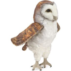 Folkmanis Barn Owl Hand Puppet, White, Brown, 8"