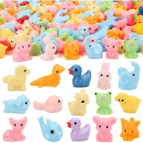 120 Pcs Mini Resin Animals Tiny Ducks Animal Figurines Bulk to Hide for Crafts Fairy Garden Miniature Dollhouse Accessories Home Decor