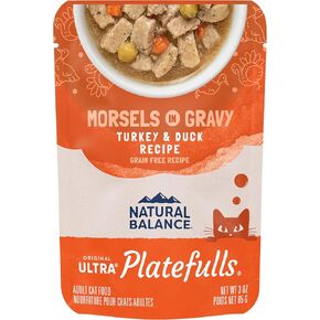 Natural Balance Original Ultra Platefulls Indoor Adult Grain Free Wet Cat Food, Chicken & Chicken Liver Recipe, 3 Ounce Pouch (Pack of 24)