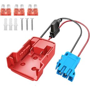 Battery Adapter 18V for Power Wheels Adapter Compatible with Milwaukee Battery with Wire Harness Connector Compatible with Peg-Perego Children Ride-on Car, 12AWG Wire with 40A Fuse