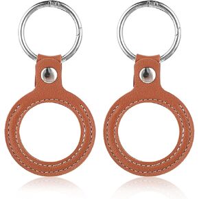 2Pcs AA Coin Holder Keychain, Leather Sobriety Coin Double Sides Display Case, Waterproof AA Chip Quarter Holder Keychain for Challenge Coins Tokens Medallion, Fits Coins Size 34mm (Black)