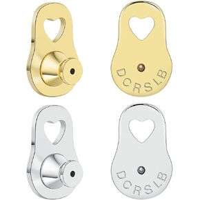 Earring Backs for Droopy Ears, 4PCS Durable Heart Lifter Backs for Heavy Earrings Locking Earring Support Backings for Studs Secure Ear Backers,Mixed Color