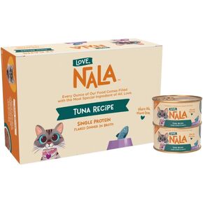 LOVE, NALA - Single Protein Flaked Wet Cat Food Variety Pack - Chicken, Tuna & White Fish - Natural, Hydration Broth, Grain-Free, Human-Grade Protein, Non-GMO, No Gums, No Carrageenan-2.8 oz,12 Cans