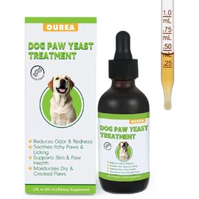 Dog Paw Yeast Care - Supports Itchy, Cracked Paws, Promotes Paw Skin Health, Scratching & Licking - Paws Liquid Supplement for Dogs - 2 fl oz (60ml)