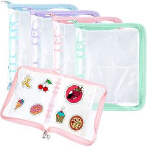 4 PCS Sticker Storage Organizer Binder A5 Book Sticker Collection Collable Artable Card Holder Organizer مع 480 Pocket Zipper للبالغين جمع بطاقات الصور