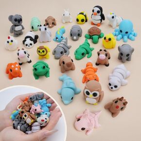 30PCS MINI 3D Animal Set Toys Cute Fidget Toys مفصلية Toy Tuy Tiny Animals Fortesite رائعة التماثيل المطبوعة 3D المطبوعة (30pcs كلاسيكية)