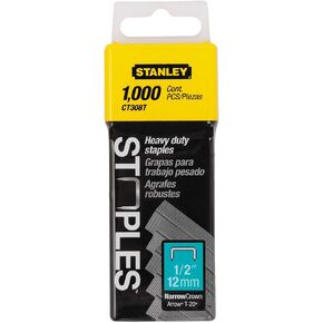 Stanley Ct308T 1/2 Inch Heavy Duty Flat Narrow Crown Staples,Pack of 1000(Pack of 1000)