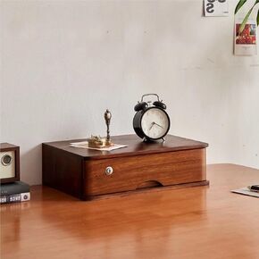 Office Storage Box with Drawers - Office File Organizers 1/2/3/4 Tier with Lock Flat File Storage Cabinet Office Drawer Cabinet Wooden File Cabinet