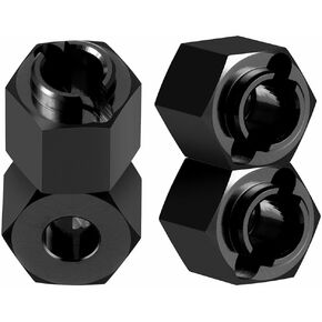 MOHERO CNC RC Wheel Hex Hub Adaptor for 1/18 RC Rock Crawler Redcat Ascent-18 Upgrade Parts (Black)
