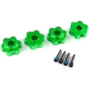 Traxxas 8956G Wheel Hubs, Hex, Aluminum (Green-Anodized) (4)/ Screw Pins (4)