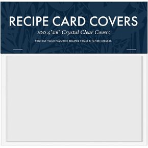 Jot & Mark 4x6 Recipe Card Protector Sleeves (200 Count) | Crystal Clear Covers Protect Your Recipes from Kitchen Messes
