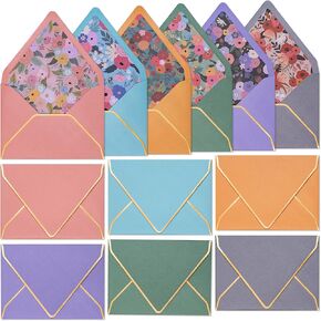 5x7 Envelopes for Invitations, 30-Pack A7 Colored Envelopes for 5x7 Cards, for Weddings, Baby Showers, Birthdays, The Softbloom Tapestry, 6 Colors and Floral Designs, 5 1/4 x 7 1/4 Inches