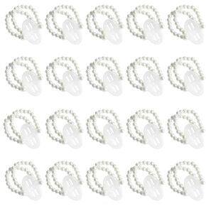 20 Pieces Corsage Wristlet Bracelet Wrist Corsage Prom Elastic Pearl Bands Wedding Corsages Pearl Bracelet Wedding Wristlets DIY Wrist Corsages Accessories for Bridesmaid Bridal Shower Party