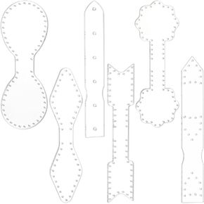 BENECREAT 6 PCS Acrylic Leather Keychain Template, DIY Leather Keychain Transparent Template, Durable Leather Template for Handmade Leather Keychains, Wallets or Other Leather Crafts