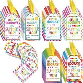 Janlaugh 120 Pcs Sip Sip Hooray Summer Holiday Label Set Graduation Teacher Gift Labels for Graduation Party Decoration Theme Event Supplies Holiday Gifts