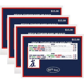 4Pcs - 2025 NMJL Card - Large Size
