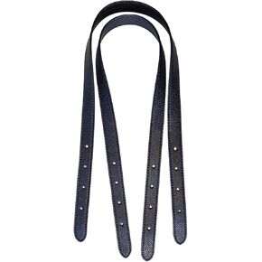 1 Pair 0.5 inch Wide Cowhide Leather Replacement Handles Pebble Purse Straps for Tote Bags Shoulder Bags (Pebble Black)