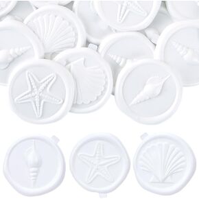 Gold Wax Seal Stickers - 60 Pcs Embossed Seashell Conch and Starfish Self-Adhesive Envelope Wax Seal Stickers for Wedding Invatation Accessories Birthday Party Gift Wrapping