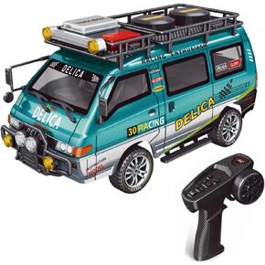 1:24 Scale RC Delica Van with Gearbox & Headlights, 2.4Ghz Full Proportional 4WD RC Model Vehicle, Remote Control Car for Adults & Hobbyists