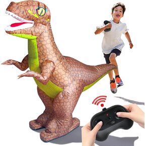 Rc Dinosaur Toy Inflatable Remote Control Cars Walking Forward Backward 360° Rotation Gifts for Boys Kids 3,4,5,6-12 Years Old