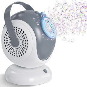 Roberly Bubble Machine for Kids, Portable Automatic Bubble Blower Blaster 360° Oscillation 60° Adjustment Battery Operated with LED Light for Boys Girls Toddlers Outdoor Parties Activities