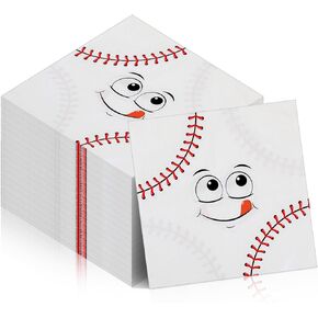 48 Pcs Baseball Paper Napkins 13 x 13 Inches Disposable Napkins Sports Theme Party Supplies for Birthday Baseball Themed Party Decorations(Cartoon)