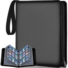 360 Pockets Toploaders Binder, 9 Pocket Toploaders Binder for Cards Storage, 3"x 4" Rigid Hard Card Holder, Double-Sided Sleeves for Trading Cards TCG, MTG, Game Cards, Sports Cards