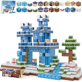 100PCS Magnetic Blocks, Magnetic Building Blocks for Kids Age 4-8, Magnet Blocks Sets for Frozen Princess Castle Build, Magnet Cubes Tiles Toys for Girls Age 3+ Years Old Birthday Gift