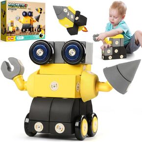 Joyfresh Big Magnetic Building Blocks for Toddlers, Large Foam Block 100pcs for Kids 2 3 4 5 6 Years Old, Magnet EVA Blocks Toy for Boys Girls