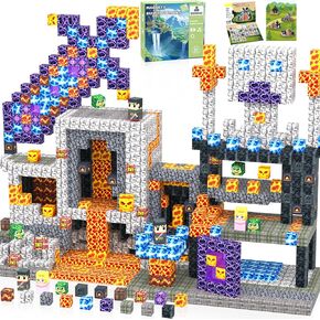 Magnetic Blocks, 3D Building Blocks Set for Kids, 128 PCS Magnetic Cube, STEM Montessori Construction White Toys