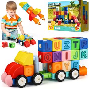 Joyfresh Big Magnetic Building Blocks for Toddlers, Large Foam Block 100pcs for Kids 2 3 4 5 6 Years Old, Magnet EVA Blocks Toy for Boys Girls in Kuwait