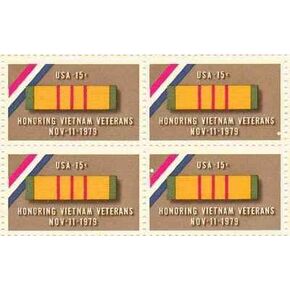 Honoring Vietnam Veterans Set of 4 x 15 Cent US Postage Stamps NEW Scot 1802