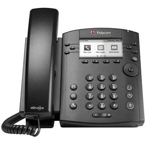 POLYCOM 2200-46135-025 VVX 300 6-line Desktop Phone with HD Voice (PoE without Power Su (Renewed)